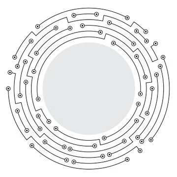 Abstract technology round frame Stock Illustration