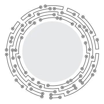 Abstract technology round frame Stock Illustration
