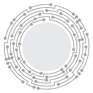 Abstract technology round frame Stock Illustration