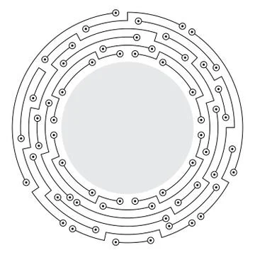 Abstract technology round frame Stock Illustration