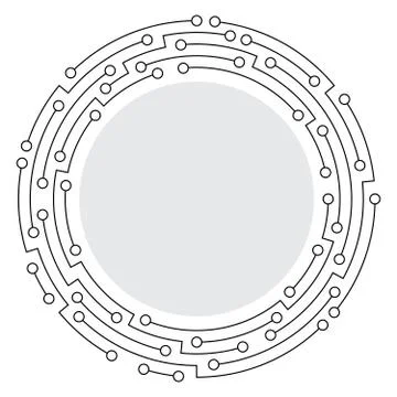 Abstract technology round frame Stock Illustration
