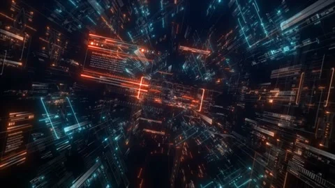 Abstract technology sci-fi circuit backg... | Stock Video | Pond5