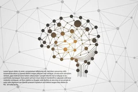 Abstract technology science concept brain digital link use for template 스톡 일러스트