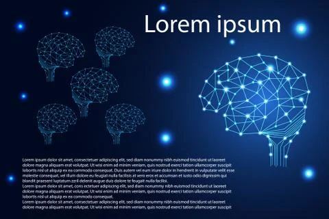 Abstract technology science concept brain digital link small and big 스톡 일러스트