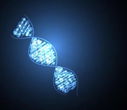 Abstract technology science concept DNA on hi tech background Illustration