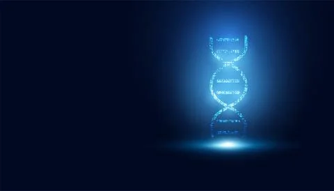 Abstract technology science concept DNA futuristic on hi tech blue background Stock Illustration