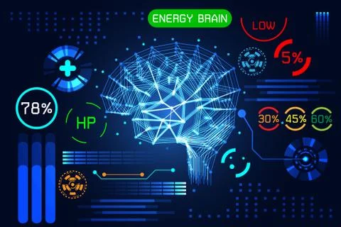 Abstract technology science concept energy brain link connection futuristic Stock-Illustration