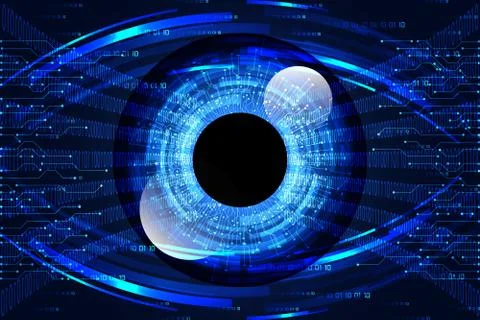 Abstract technology science concept eye digital link and binary hi tech イラスト素材