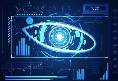 Abstract technology science concept eye circle data health digital Иллюстрация