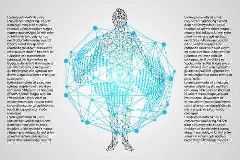 Abstract technology science concept human and world digital link on hi tech Illustrazione stock