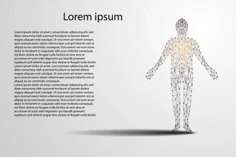 Abstract technology science concept human digital link on gray background Illustrazione stock