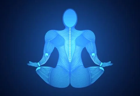 Abstract technology science concept human body line blue health digital : med Illustrazione stock