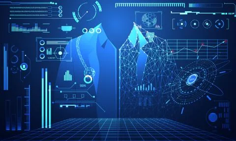 Abstract technology science concept human data health digital : hud interface Stock Illustration