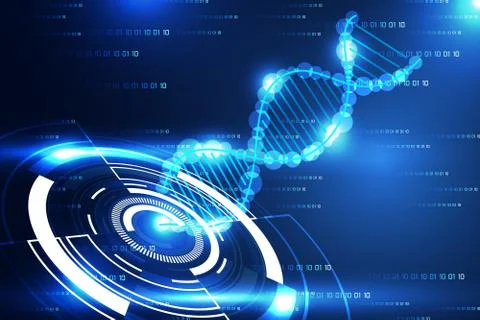 Abstract technology science concept modern circle and DNA blue light イラスト素材