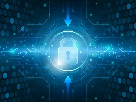 Abstract technology security global innovation network background. Stock Illustration