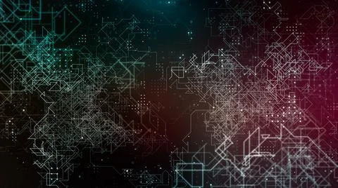 Abstract technology security on global network background, 3D illustration Stock Illustration