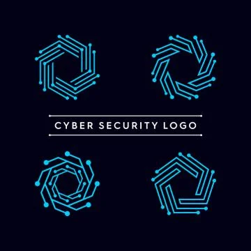 Abstract Technology shape logo set Stock Illustration