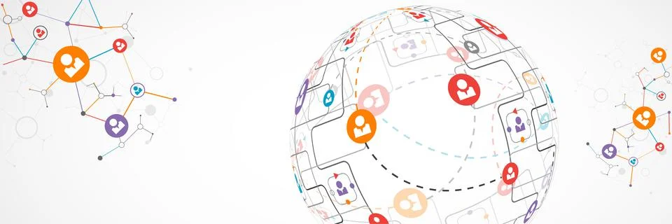 Abstract technology sphere background. Global network concept. Stock Illustration