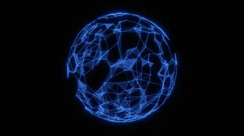 Abstract technology sphere background from lines and dots. Geometrical backdr Stock Illustration