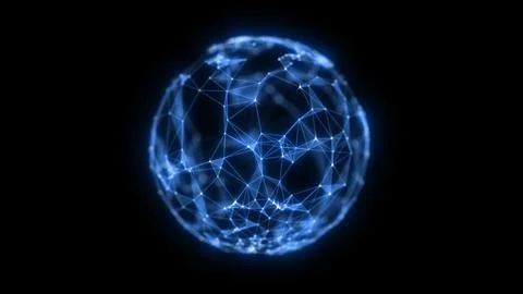 Abstract technology sphere background from lines and dots. Space geometrica.. Stock Illustration