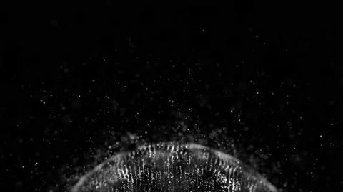 Abstract Technology Sphere With Fractal Particles Loop Stock Footage 145127676