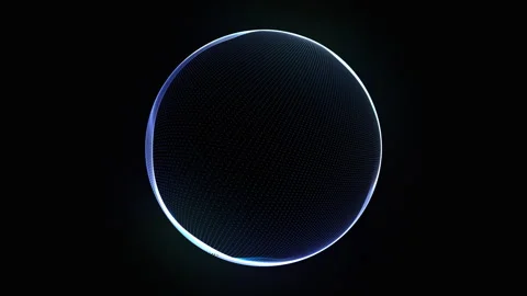 Abstract technology sphere of glowing particle waves and lines. Stock Footage 322794133