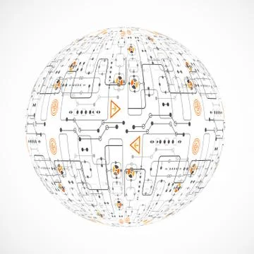 Abstract technology sphere Stock Illustration
