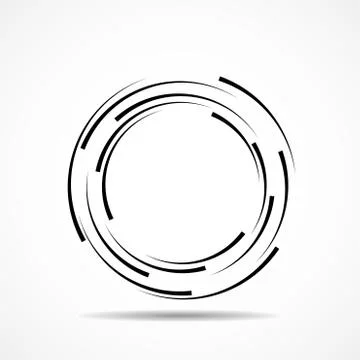 Abstract technology spiral circles, geometric logo, vector Stock Illustration