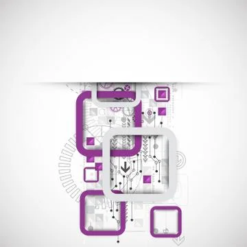 Abstract technology square background Stock Illustration