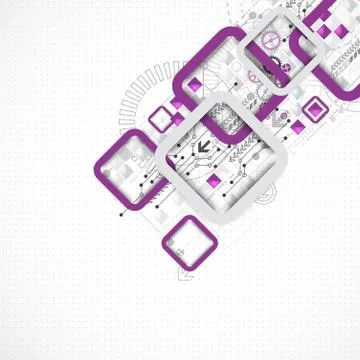 Abstract technology square background Stock Illustration