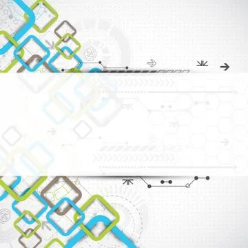Abstract technology square background Stock Illustration