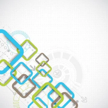 Abstract technology square background Stock Illustration