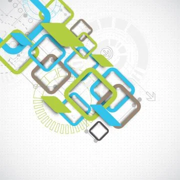 Abstract technology square background 스톡 일러스트