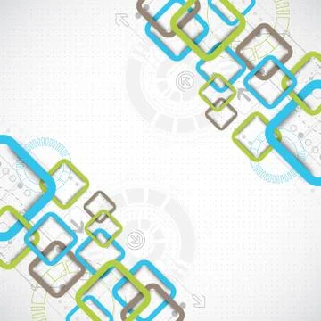 Abstract technology square background Stock Illustration