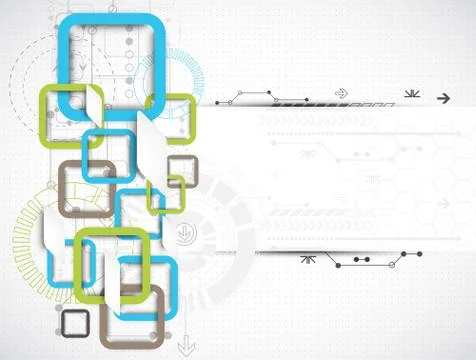 Abstract technology square background Stock Illustration