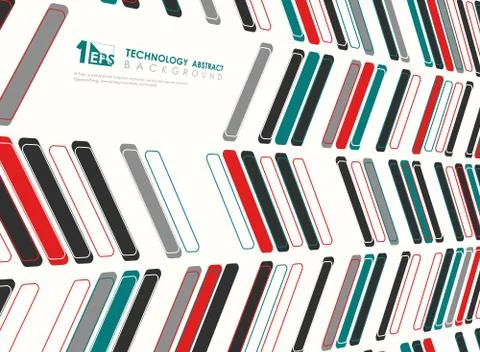 Abstract technology square design of colors decoration perspective tech Stock-Illustration
