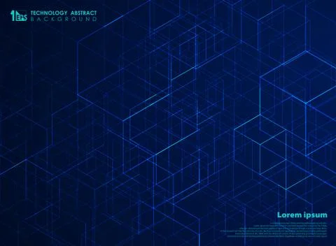 Abstract technology square energy cube pattern background. Stock Illustration