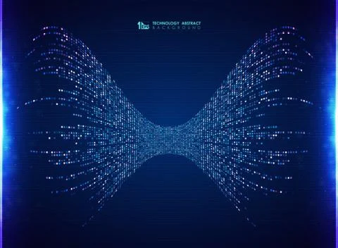 Abstract technology square pattern blue design energy lines decoration Stock Illustration