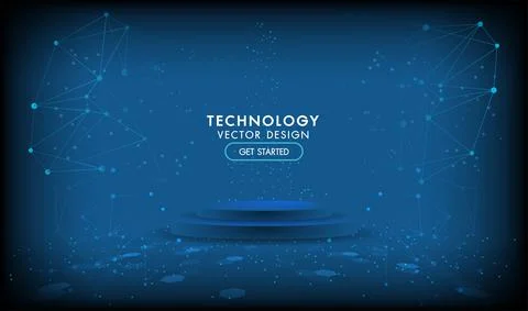 Abstract technology stage product background Hi-tech communication concept, t Stock Illustration