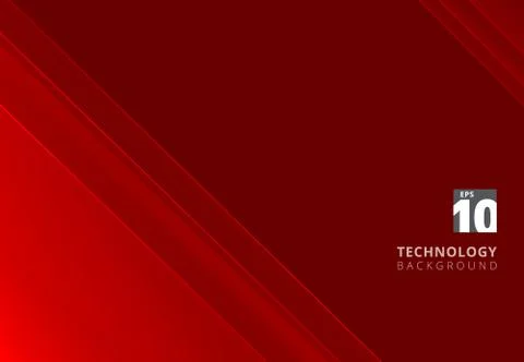 Abstract technology striped overlapping diagonal lines pattern red color tone Illustrazione stock