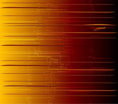 Abstract technology strips orange background Stock Illustration