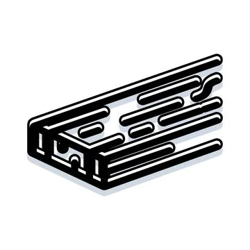 Abstract technology structure with flowing isometric lines Stock Illustration