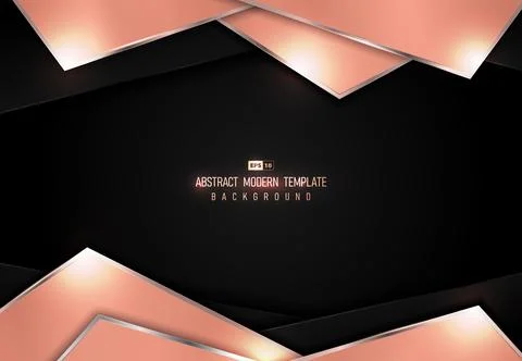 Abstract technology template design of gradient living coral with silver. Stock Illustration