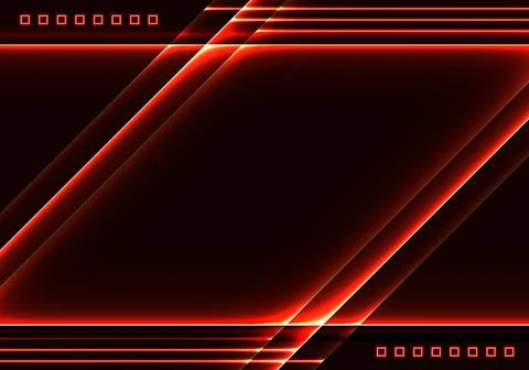 Abstract technology template red glowing laser lines with squares elements on イラスト素材