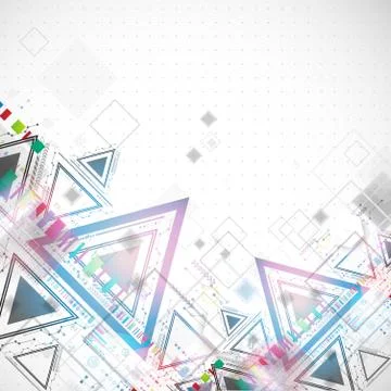 Abstract technology triangle background. Stock Illustration