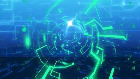 Abstract technology tunnel Stockillustratie