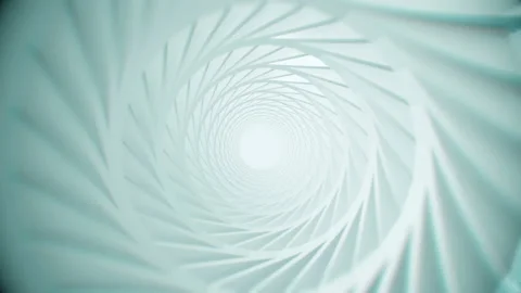 Abstract technology tunnel. White construction Stock Footage 112254856