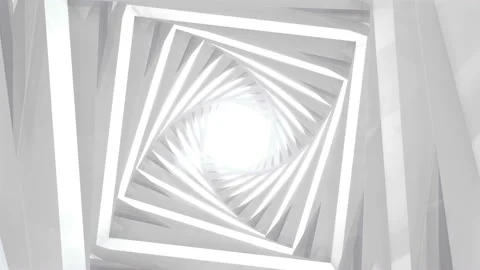 Abstract technology tunnel. White construction with reflections Stock Footage 124339113