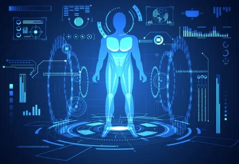 Abstract technology ui futuristic concept human hud interface hologram elemen Stockillustratie
