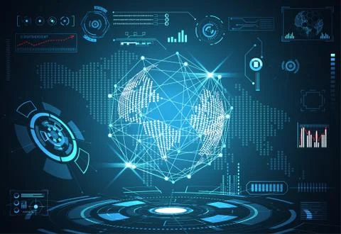 Abstract technology ui futuristic concept world hud interface hologram elemen Stockillustratie